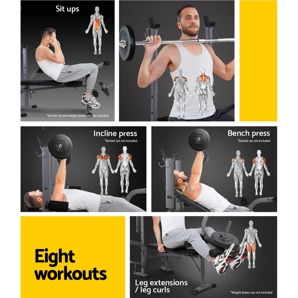 Everfit Weight Bench Adjustable Bench Press 8-In-1 Gym Equipment Everfit