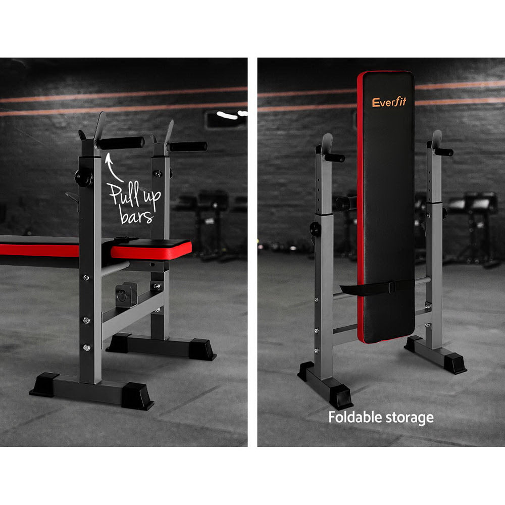 Everfit Multi-Station Weight Bench Press Weights Equipment Fitness Home Gym Red freeshipping - Awezingly