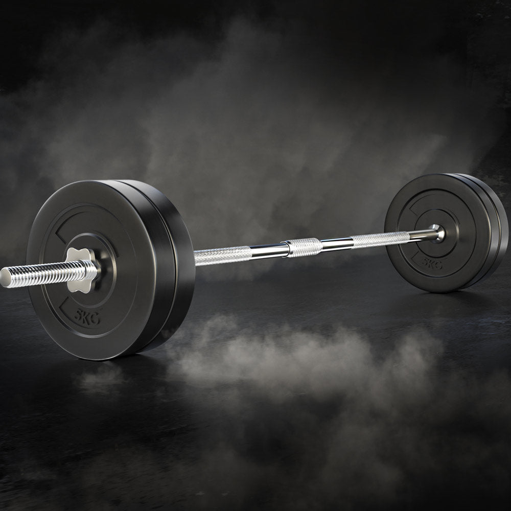 28KG Barbell Weight Set Plates Bar Bench Press Fitness Exercise Home Gym 168cm Does not apply