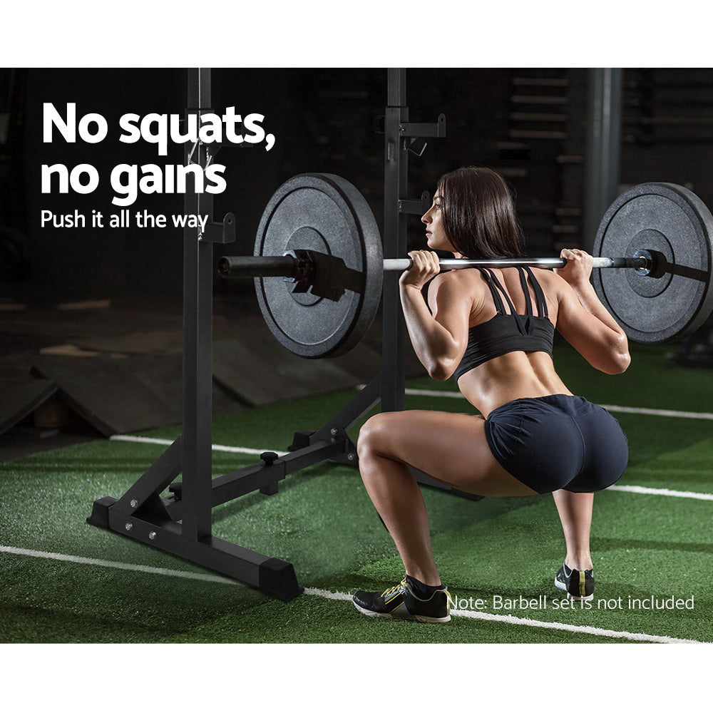 Everfit Squat Rack Pair Fitness Weight Lifting Gym Exercise Barbell Stand Everfit