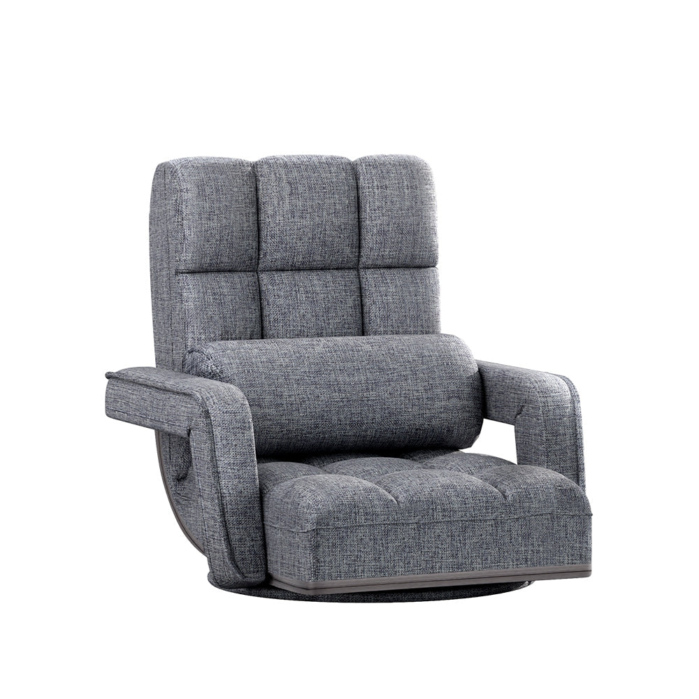 Artiss Floor Sofa Bed Lounge Chair Recliner Chaise Chair Swivel Grey Artiss