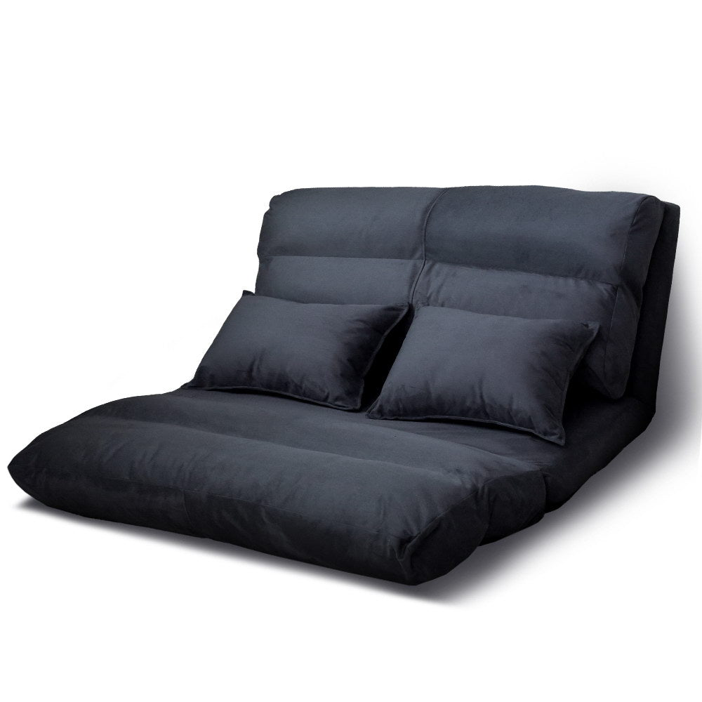 Artiss Lounge Sofa Bed Floor Recliner Chaise Folding Suede freeshipping - Awezingly