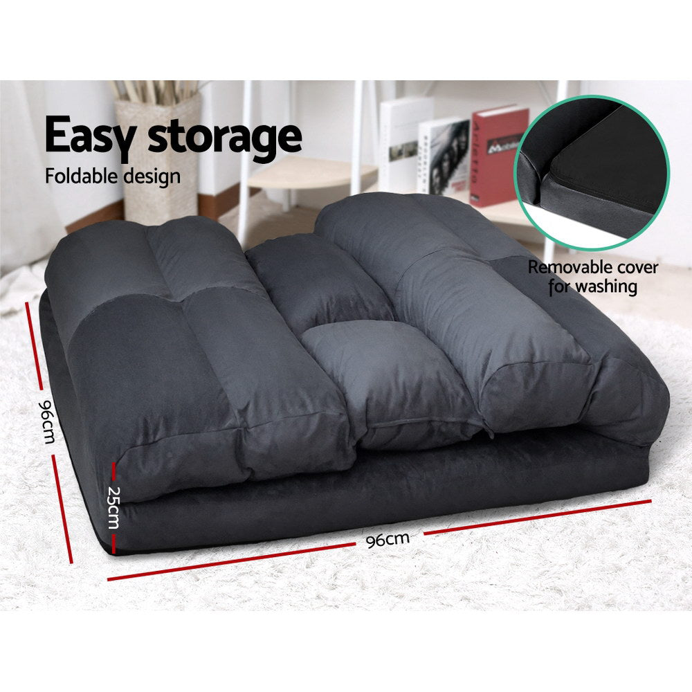 Artiss Lounge Sofa Bed Floor Recliner Chaise Folding Suede freeshipping - Awezingly