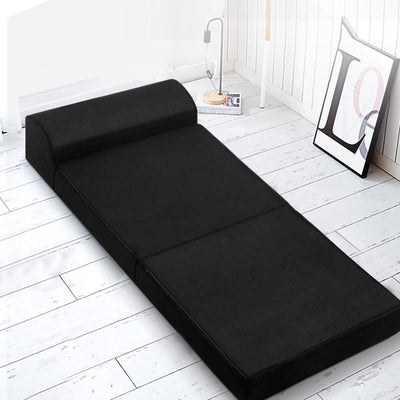 Giselle Bedding Folding Foam Mattress Mesh Fabric Black