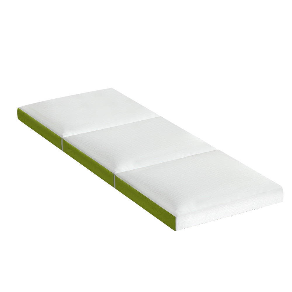Giselle Bedding Foldable Mattress Folding Bed Mat Camping Trifold Single Green Giselle Bedding