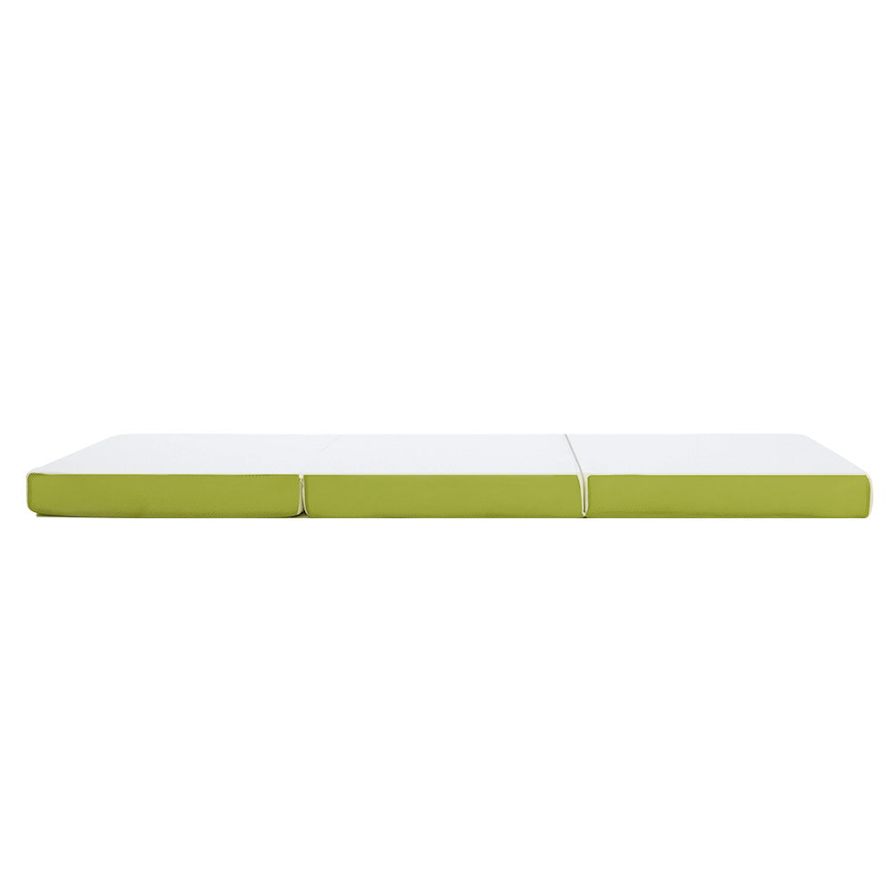 Giselle Bedding Foldable Mattress Folding Bed Mat Camping Trifold Single Green Giselle Bedding