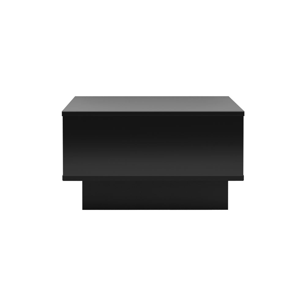 Artiss Coffee Table LED Lights High Gloss Storage Drawer Modern Furniture Black Artiss