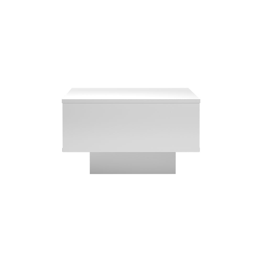 Artiss Coffee Table LED Lights High Gloss Storage Drawer Modern Furniture White Artiss