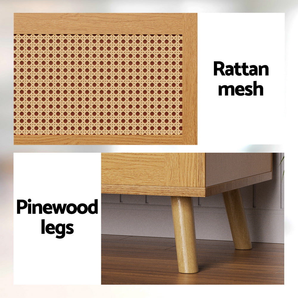 Artiss Shoe Bench Up to 10 Pairs Rattan Starlyn Artiss