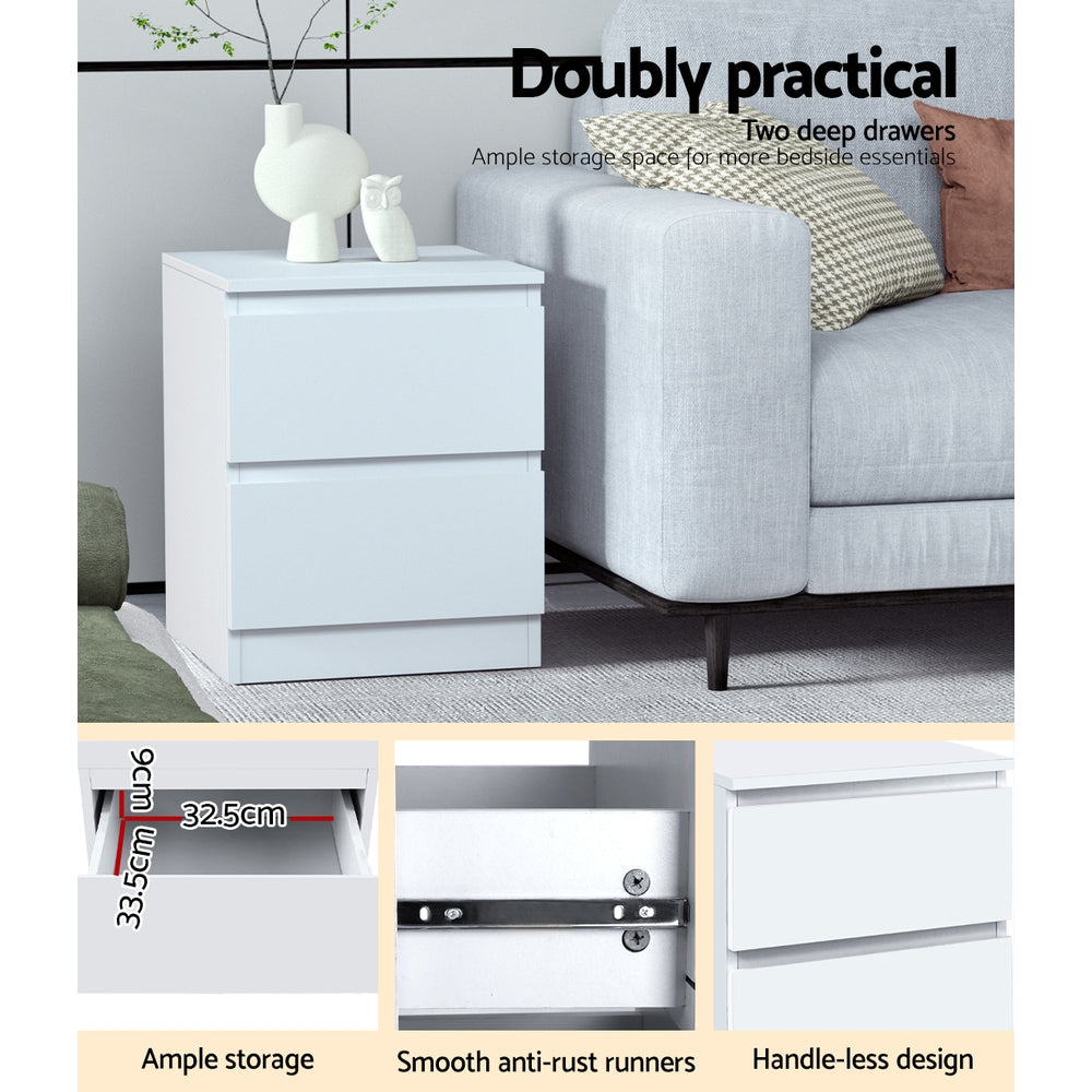 Artiss Bedside Table - White Artiss