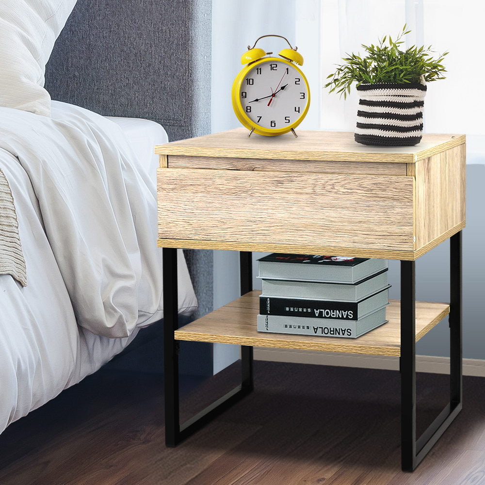 Artiss Chest Style Metal Bedside Table freeshipping - Awezingly