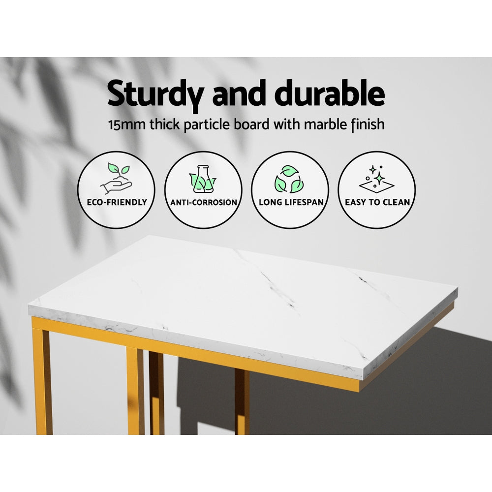 Artiss Coffee Table Side Table Laptop Desk Bedside Sofa Wooden Table Marbel Artiss