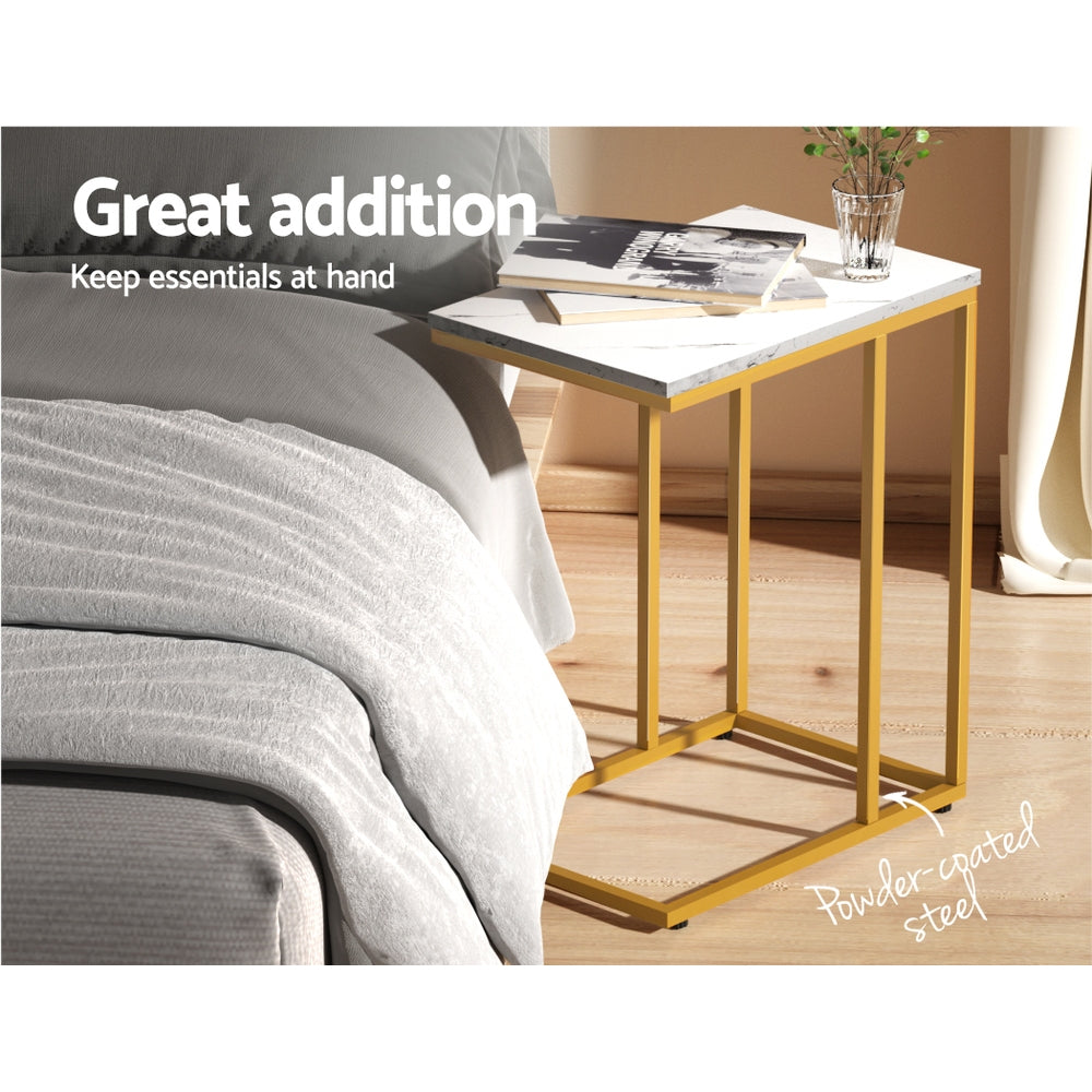 Artiss Coffee Table Side Table Laptop Desk Bedside Sofa Wooden Table Marbel Artiss