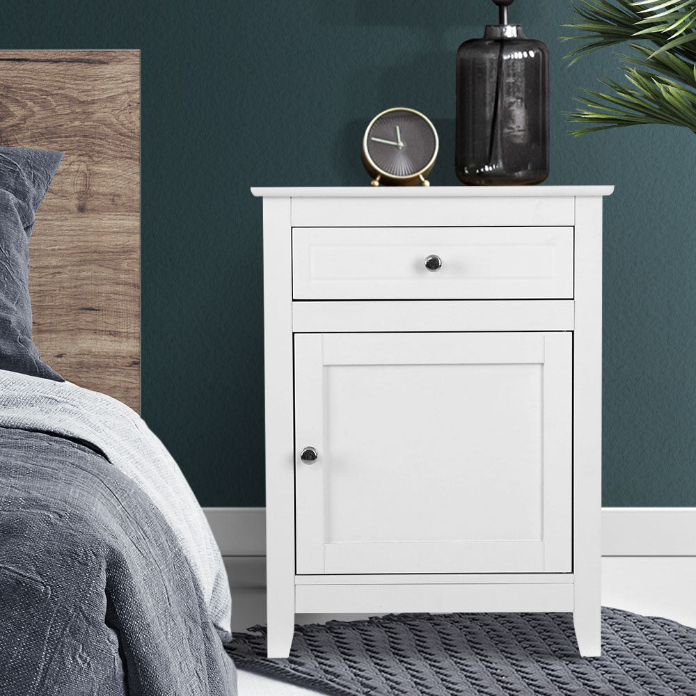 Artiss Bedside Tables Big Storage Drawers Chest White freeshipping - Awezingly