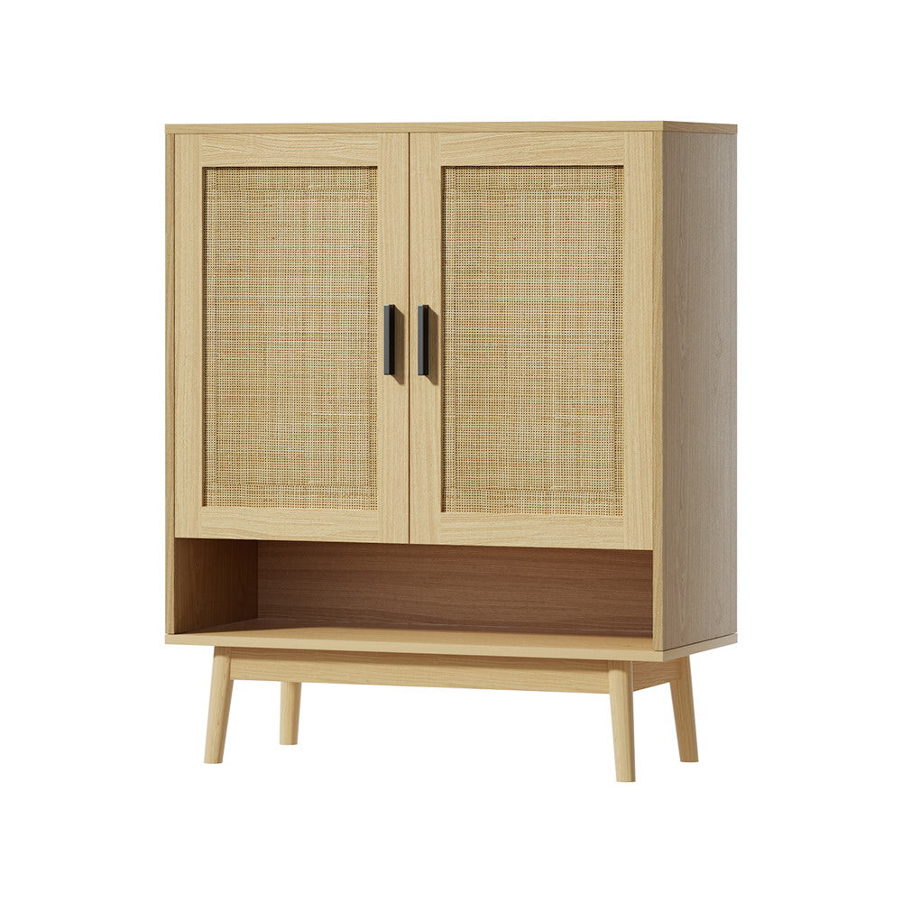 Artiss Shoe Cabinet Rattan Shoes Storage Rack Organiser Wooden Cupboard Shelf Artiss