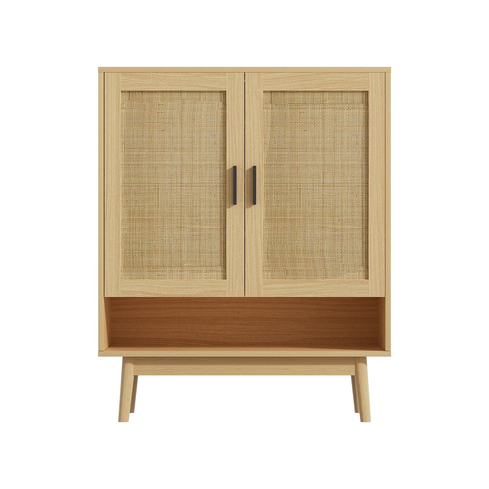 Artiss Shoe Cabinet Rattan Shoes Storage Rack Organiser Wooden Cupboard Shelf Artiss