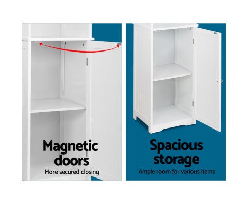Artiss Bathroom Tallboy Storage Cabinet - White freeshipping - Awezingly