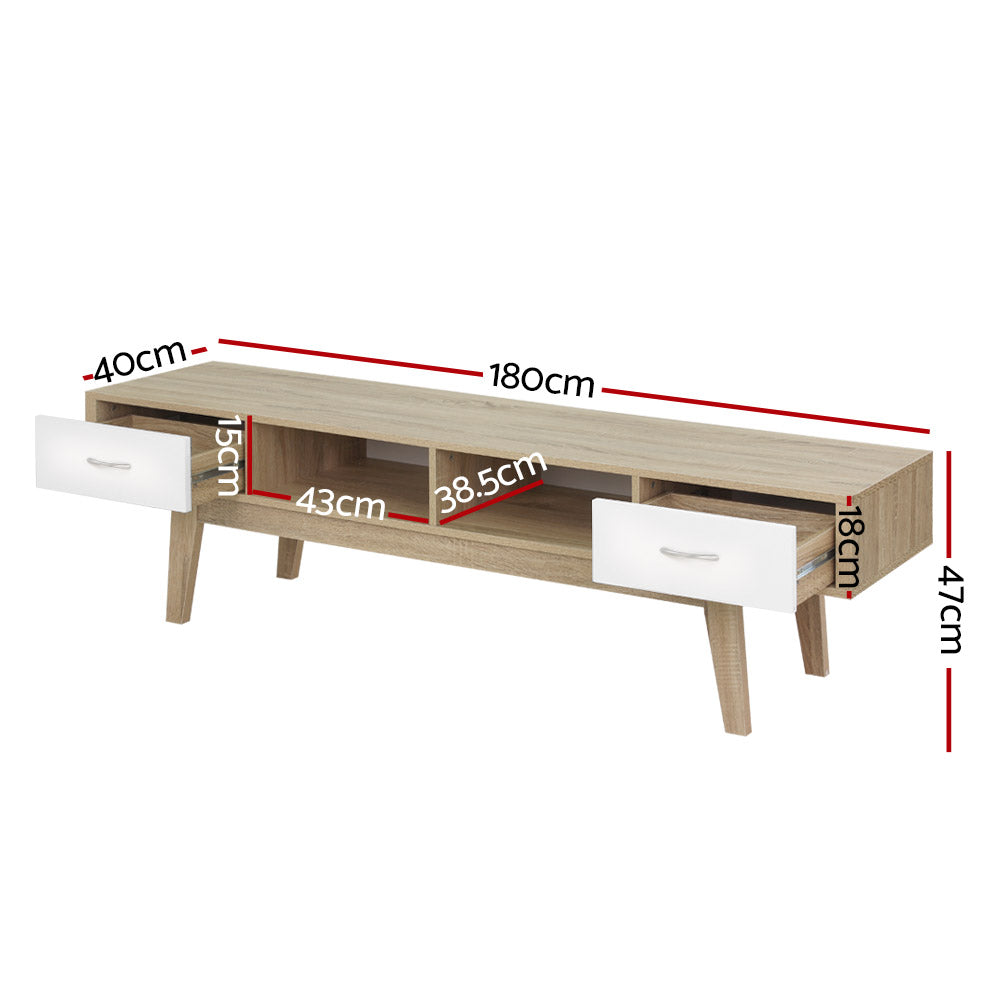 Artiss TV Cabinet Entertainment Unit Stand Storage Drawer Scandinavian 180cm Oak freeshipping - Awezingly