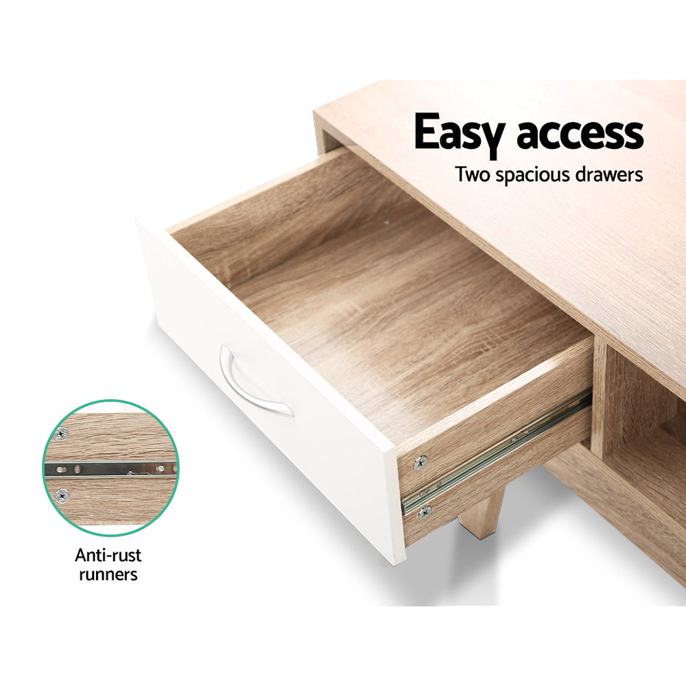 Artiss TV Cabinet Entertainment Unit Stand Storage Drawer Scandinavian 180cm Oak freeshipping - Awezingly