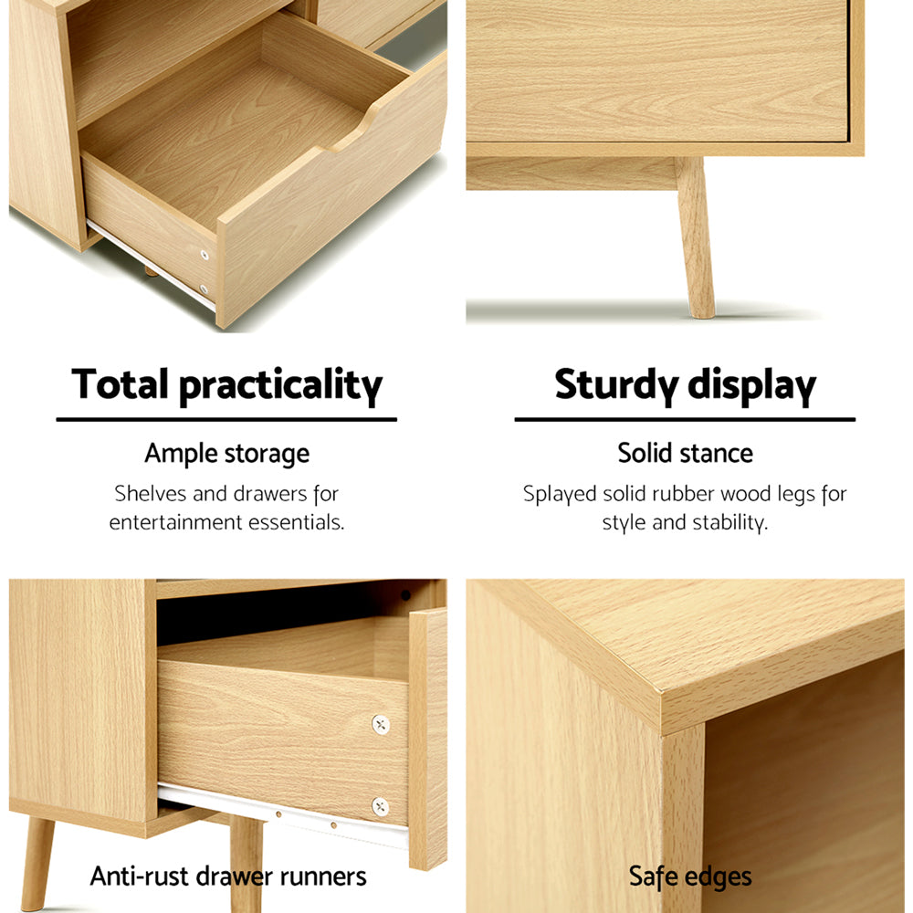 Artiss TV Cabinet Entertainment Unit Stand Wooden Storage 120cm Scandinavian freeshipping - Awezingly