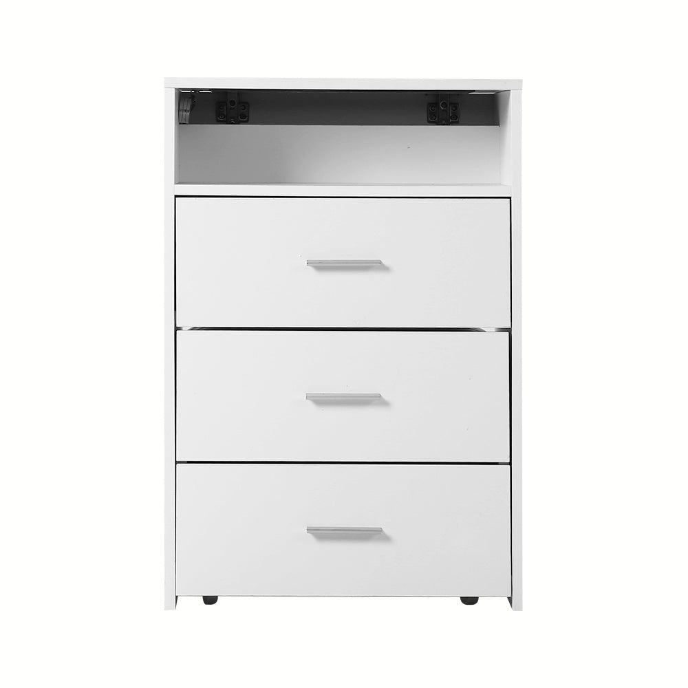 Artiss Dressing Table Bedside Tables 2-in-1 Set Hidden Makeup Mirror Storage Drawers Artiss