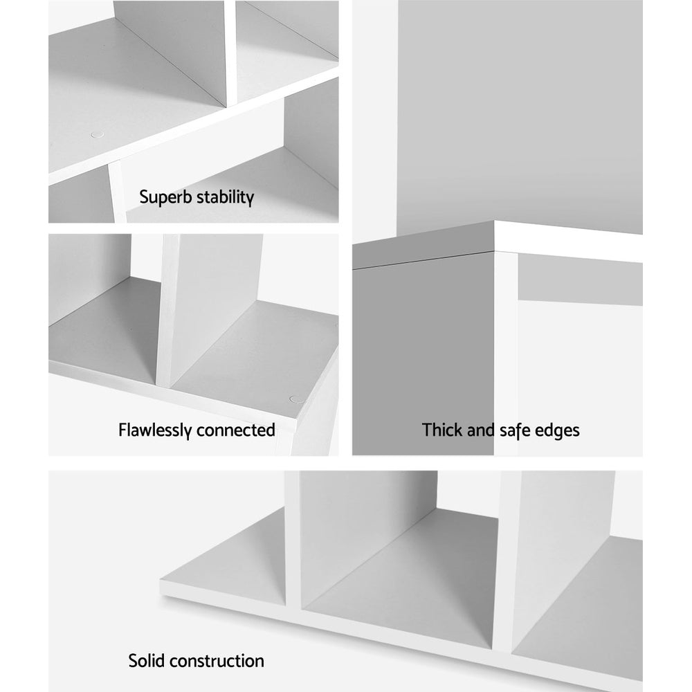 Artiss 5 Tier Bookshelf Display Shelf CD Cabinet Bookcase Stand Storage White freeshipping - Awezingly