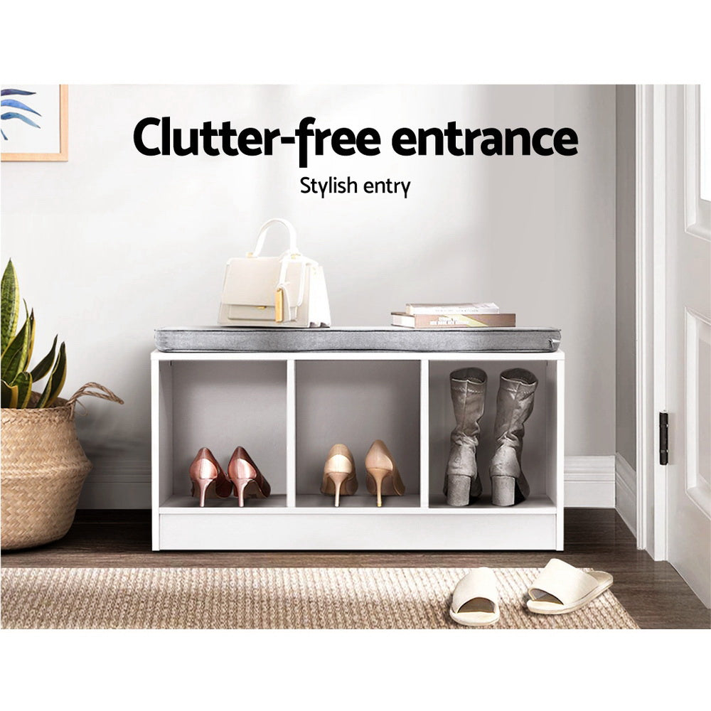 Artiss Shoe Cabinet Bench Shoes Organiser Storage Rack Shelf White Box Seat freeshipping - Awezingly