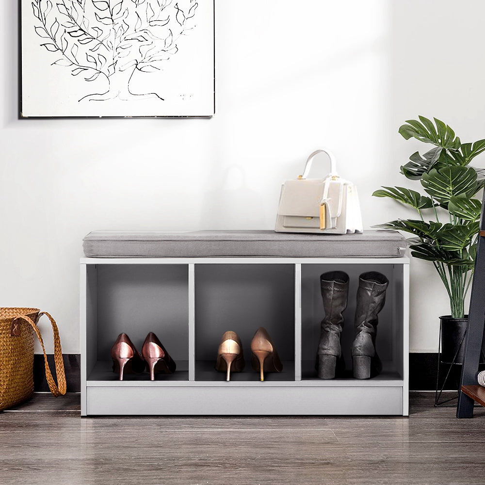 Artiss Shoe Cabinet Bench Shoes Organiser Storage Rack Shelf White Box Seat freeshipping - Awezingly