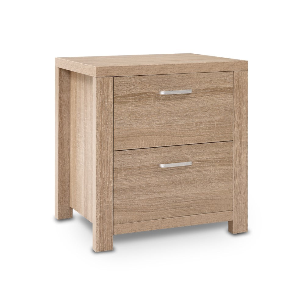 Artiss Bedside Table Lamp Side Tables Drawers Nightstand Unit Beige Wood freeshipping - Awezingly