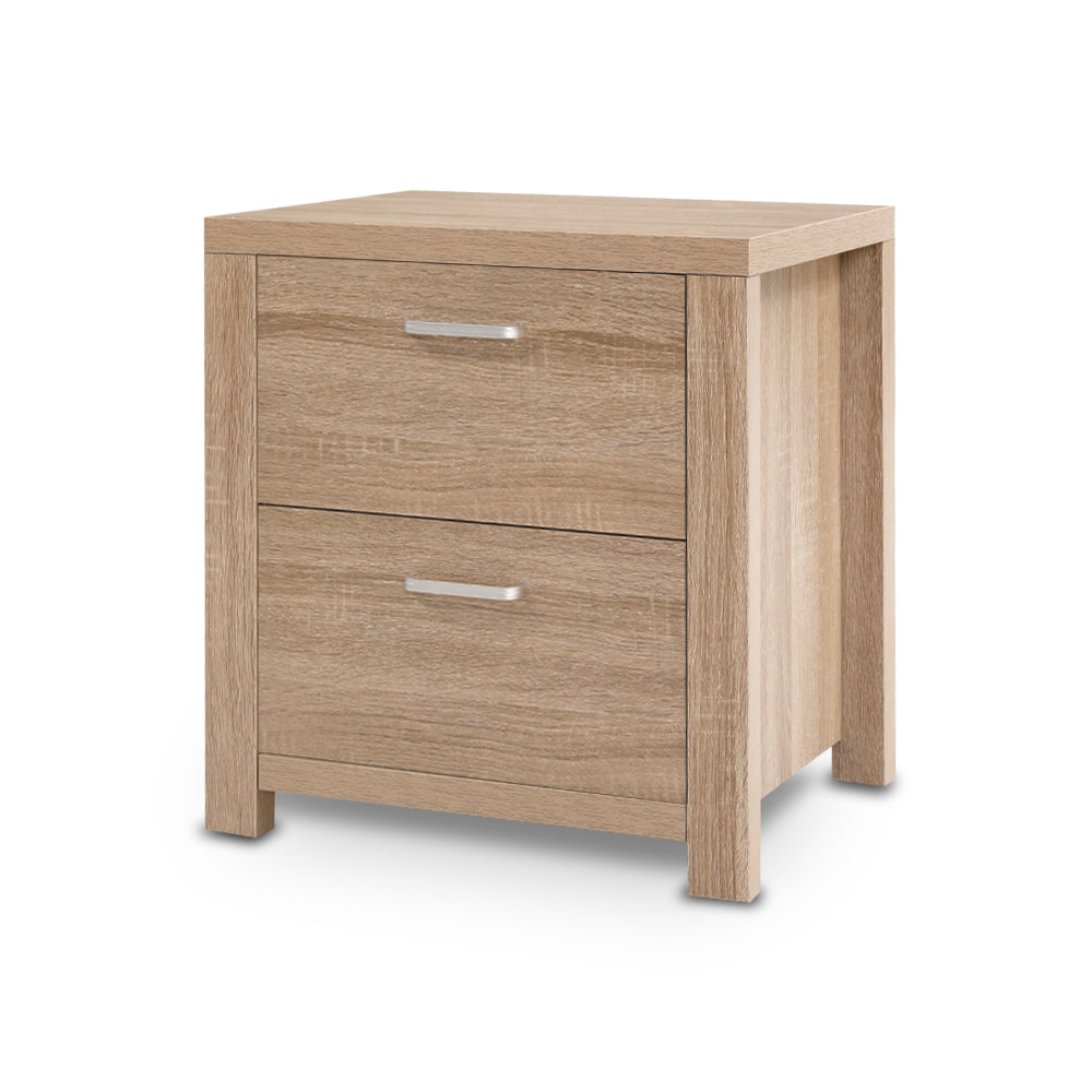 Artiss Bedside Table Lamp Side Tables Drawers Nightstand Unit Beige Wood freeshipping - Awezingly