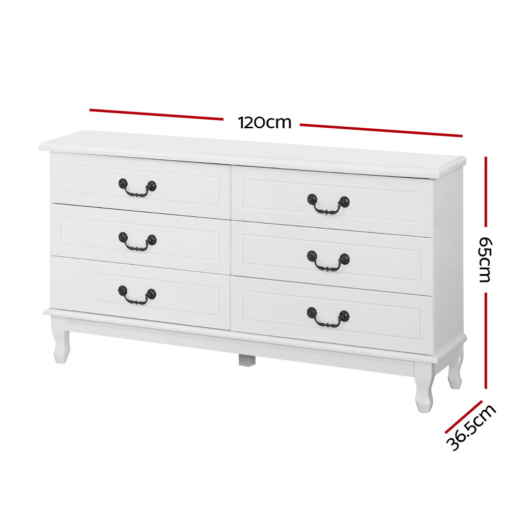 Artiss Chest of Drawers Dresser Table Lowboy Storage Cabinet White KUBI Bedroom freeshipping - Awezingly