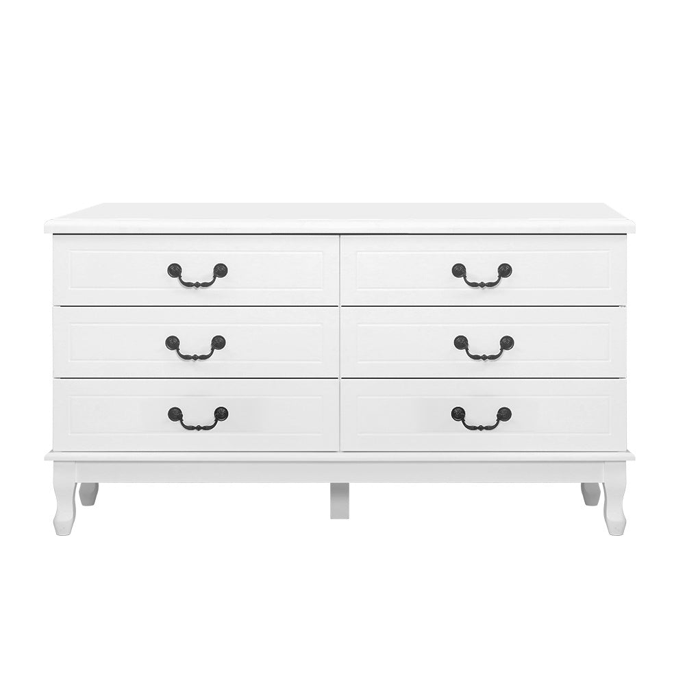 Artiss Chest of Drawers Dresser Table Lowboy Storage Cabinet White KUBI Bedroom freeshipping - Awezingly