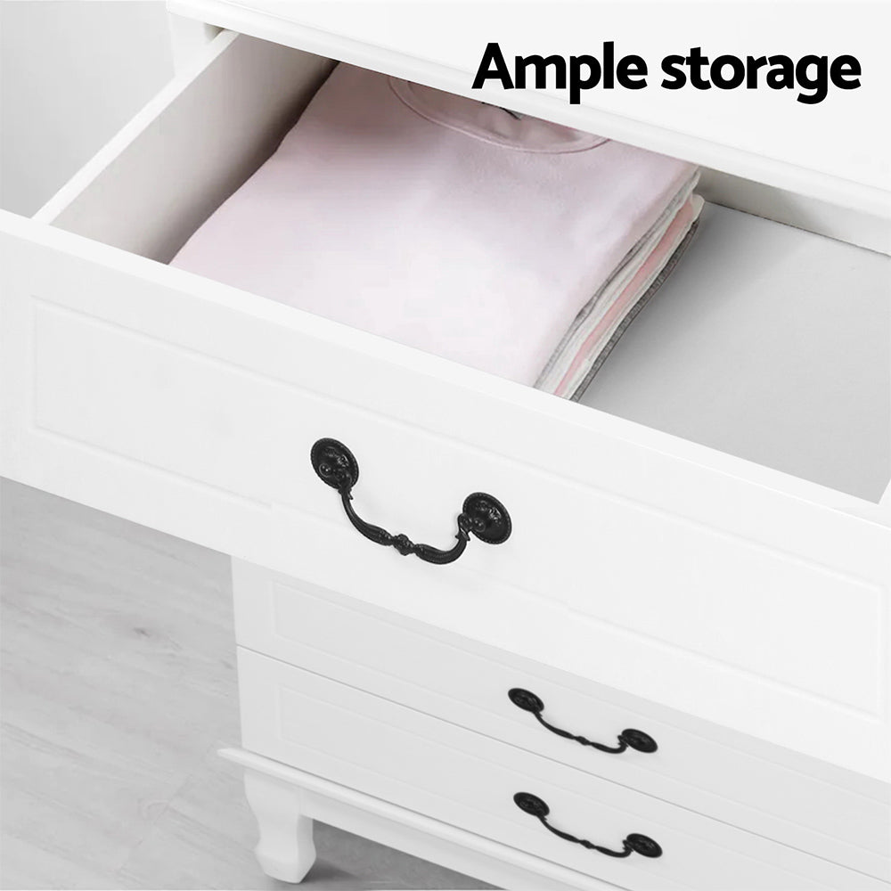 Artiss Chest of Drawers Dresser Table Lowboy Storage Cabinet White KUBI Bedroom freeshipping - Awezingly