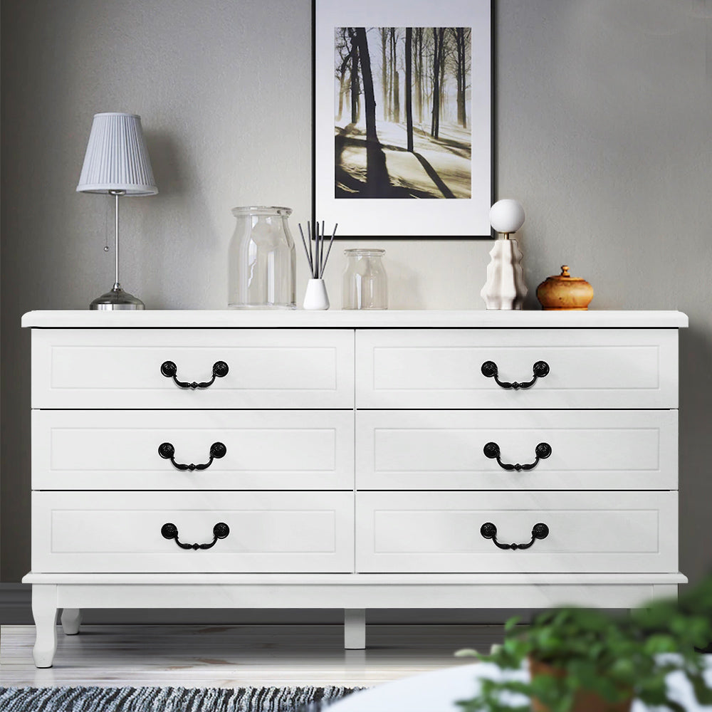 Artiss Chest of Drawers Dresser Table Lowboy Storage Cabinet White KUBI Bedroom freeshipping - Awezingly