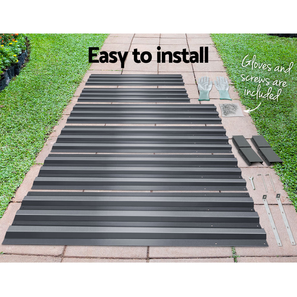 Greenfingers Garden Bed 2PCS 150X90X30CM Galvanised Steel Raised Planter Greenfingers
