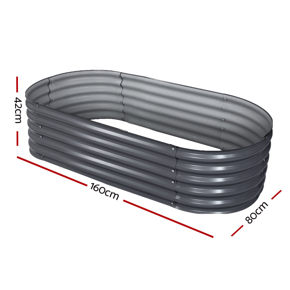 Greenfingers 160X80X42CM Galvanised Raised Garden Bed Steel Instant Planter Greenfingers