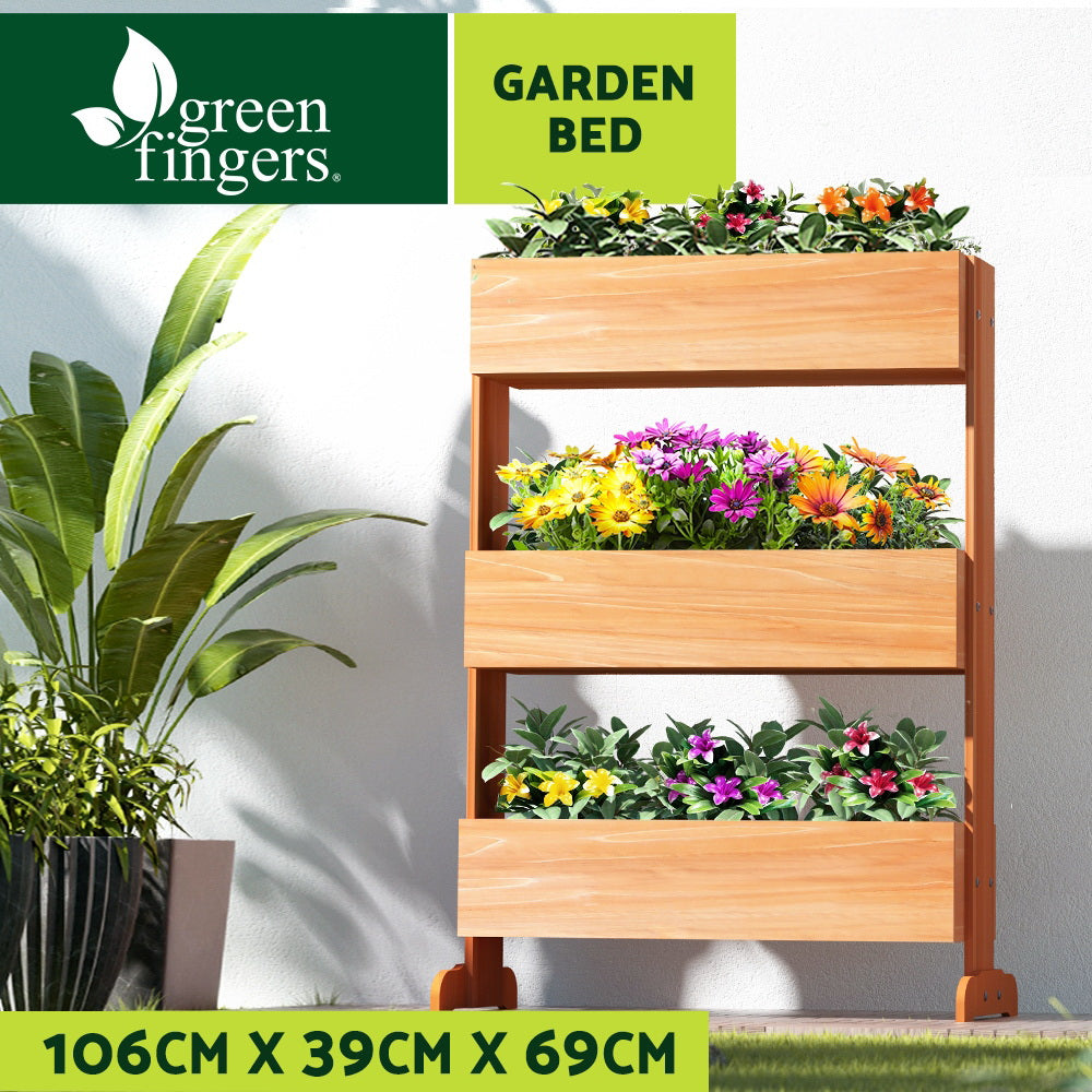 Greenfingers Garden Bed Raised Wooden Planter Box Vegetables 69x39x106cm Greenfingers