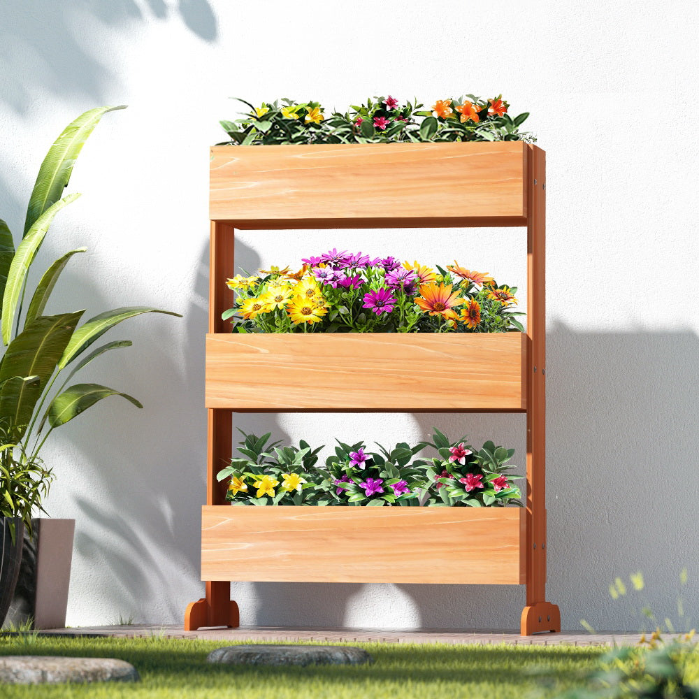 Greenfingers Garden Bed Raised Wooden Planter Box Vegetables 69x39x106cm Greenfingers