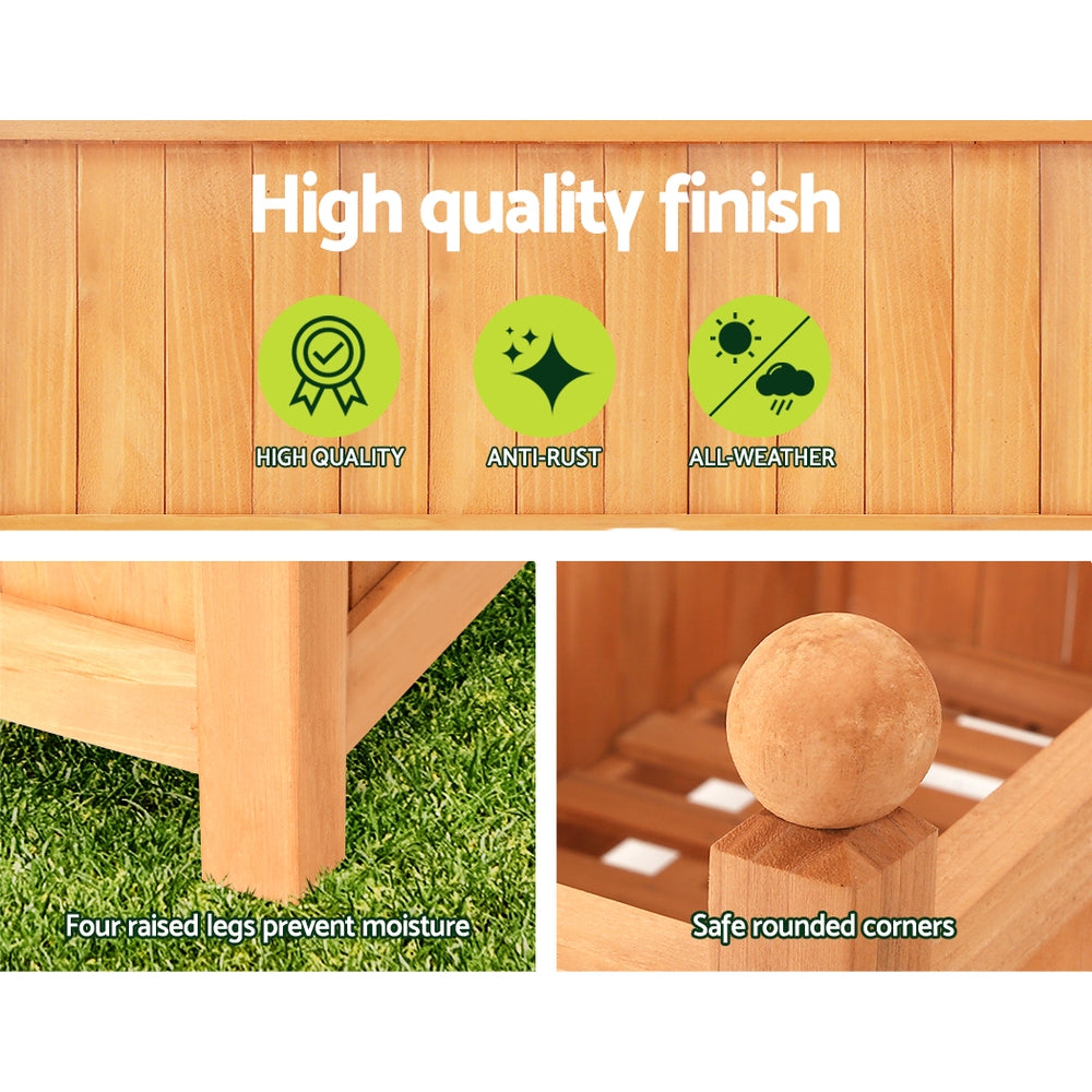 Greenfingers Garden Bed Raised Wooden Planter Box Vegetables 64x35x115cm Greenfingers