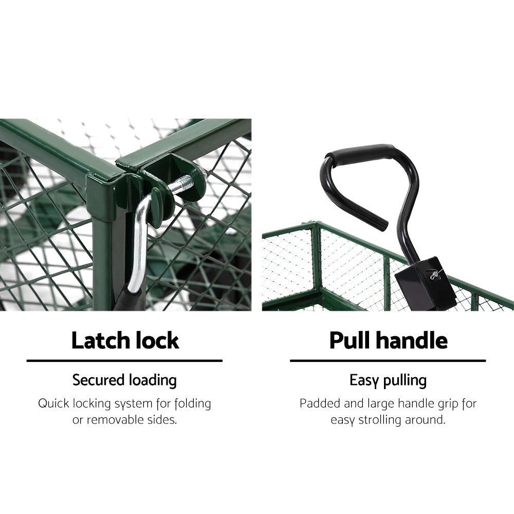 Gardeon Mesh Garden Steel Cart - Green freeshipping - Awezingly