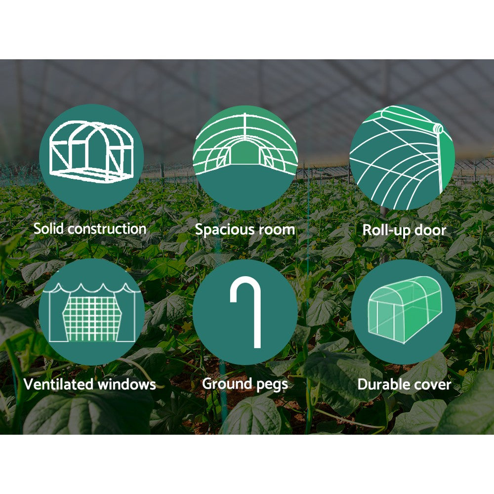 Greenfingers Greenhouse 6MX3M Garden Shed Green House Storage Tunnel Plant Grow freeshipping - Awezingly