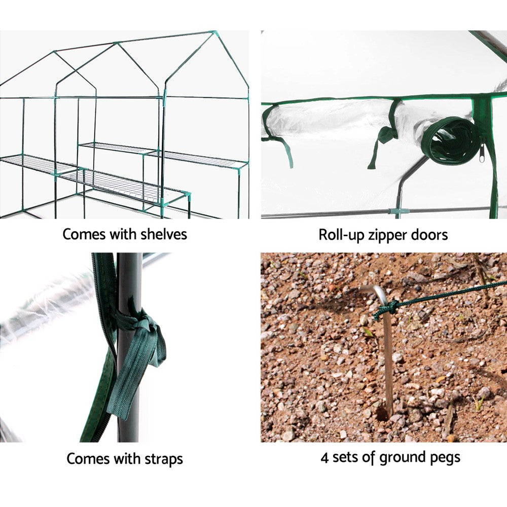 Greenfingers Greenhouse Garden Shed Green House 1.9X1.2M Storage Greenhouses Clear freeshipping - Awezingly