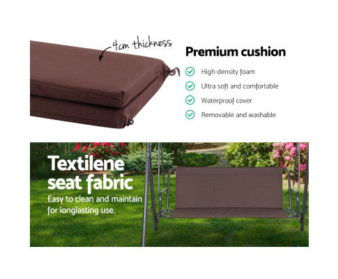 Gardeon Outdoor Swing Chair Hammock 3 Seater Garden Canopy Bench Seat Backyard freeshipping - Awezingly