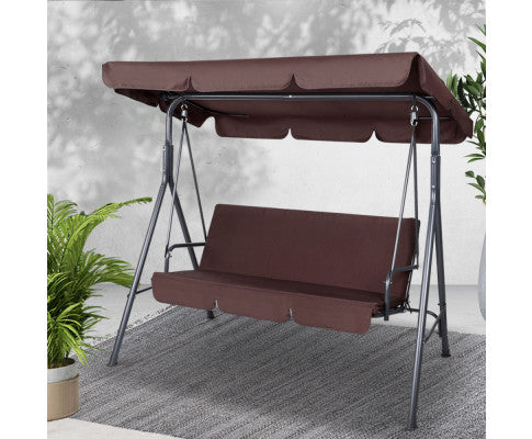 Gardeon Outdoor Swing Chair Hammock 3 Seater Garden Canopy Bench Seat Backyard freeshipping - Awezingly