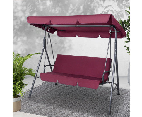 Gardeon Outdoor Swing Chair Hammock 3 Seater Garden Canopy Bench Seat Backyard freeshipping - Awezingly