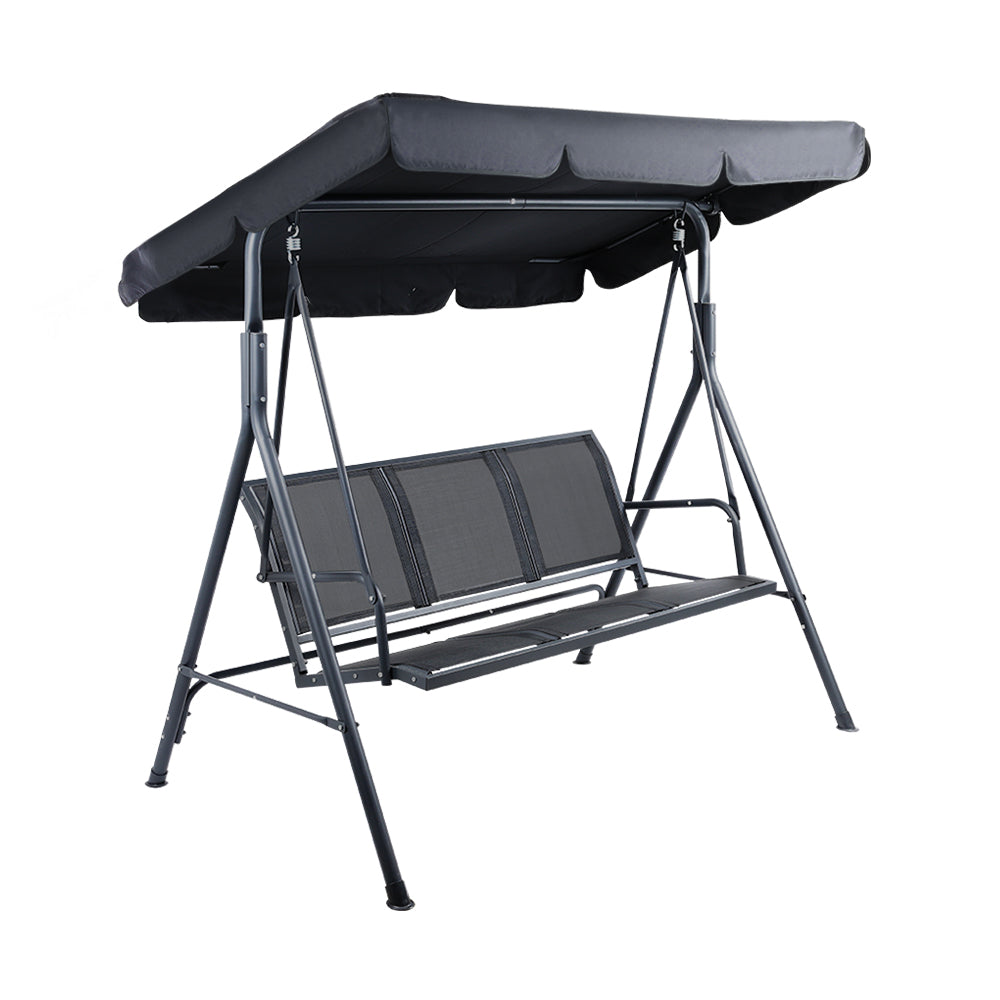 Swing Chair Outdoor Furniture Hanging Chairs Hammock 3 Seater Black freeshipping - Awezingly