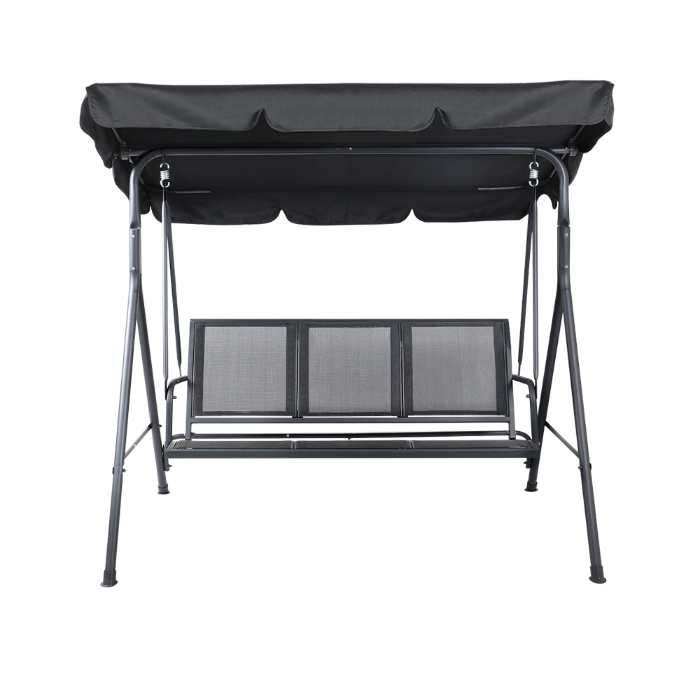 Swing Chair Outdoor Furniture Hanging Chairs Hammock 3 Seater Black freeshipping - Awezingly