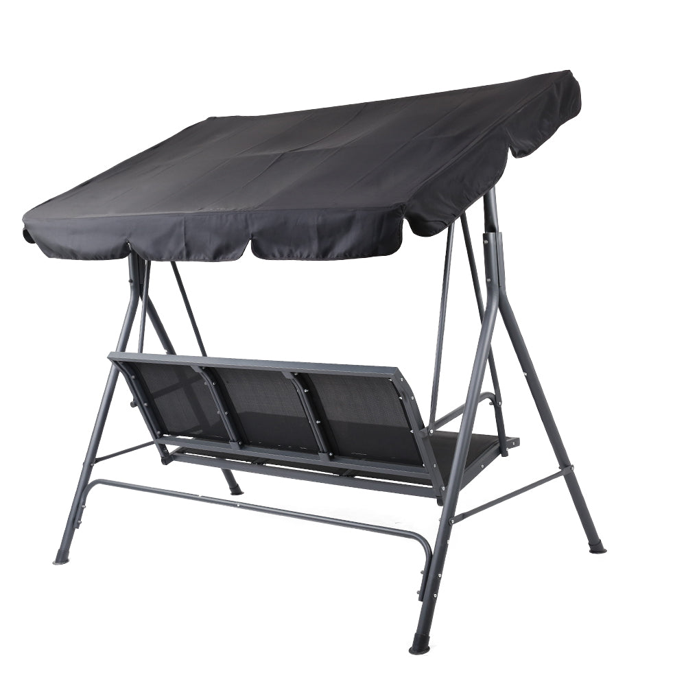Swing Chair Outdoor Furniture Hanging Chairs Hammock 3 Seater Black freeshipping - Awezingly