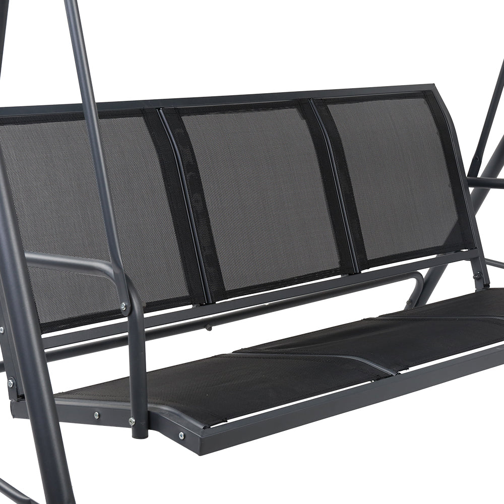 Swing Chair Outdoor Furniture Hanging Chairs Hammock 3 Seater Black freeshipping - Awezingly