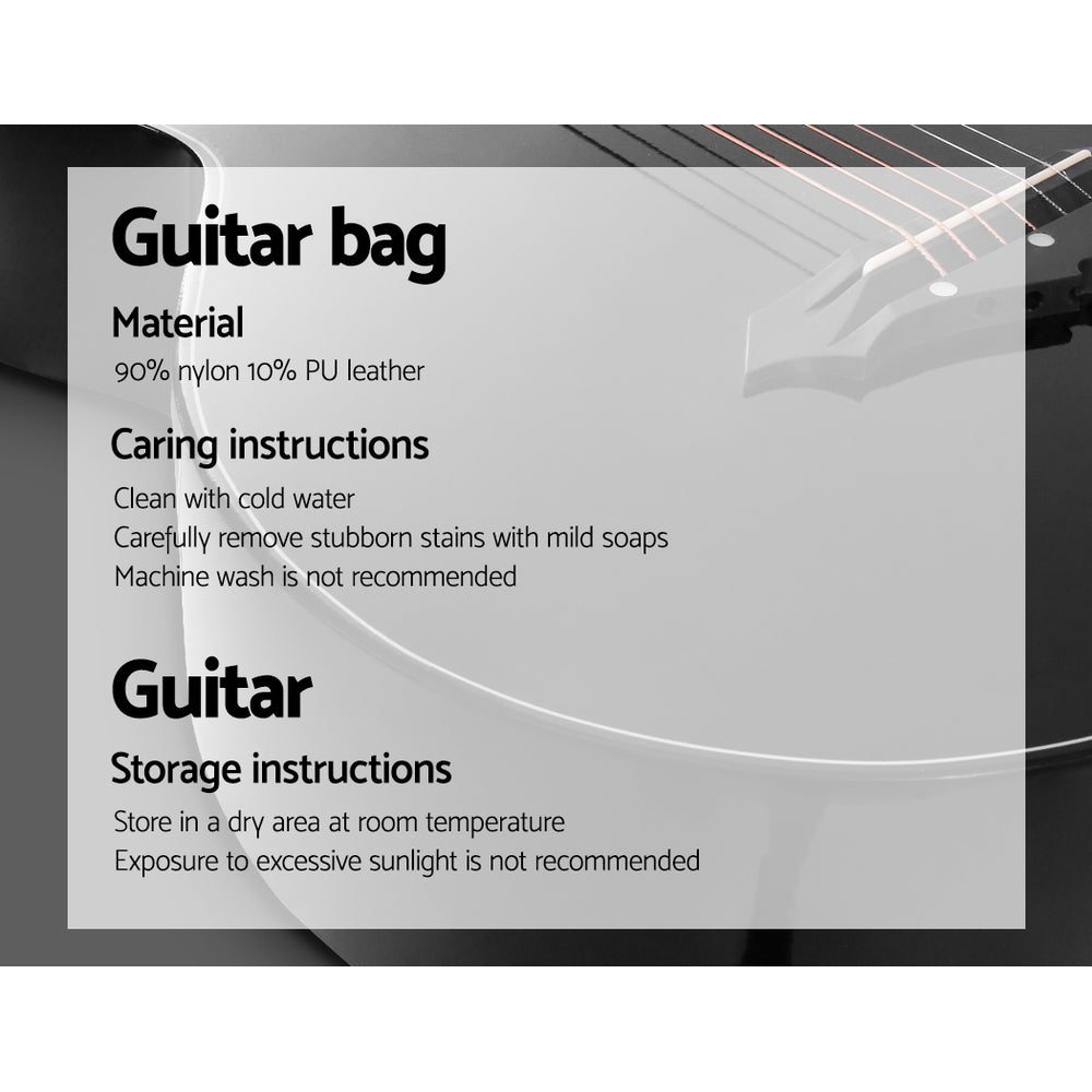 ALPHA 38 Inch Wooden Acoustic Guitar with Accessories set Black freeshipping - Awezingly